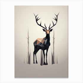 Deer Minimalist Abstract 4 Canvas Print