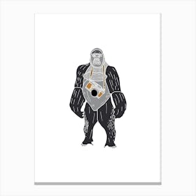 Photographer Gorilla Holding A Camera, Fun Safari Animal Print, Portrait Canvas Print