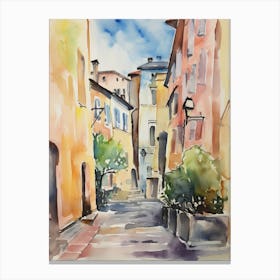 Terni, Italy Watercolour Streets 1 Canvas Print