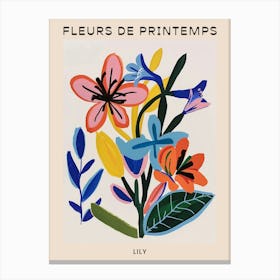 Spring Floral French Poster  Lily 4 Canvas Print