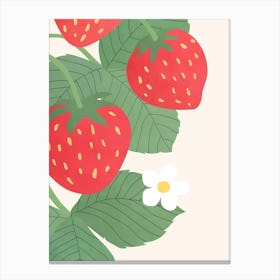 Strawberry On A Branch Canvas Print