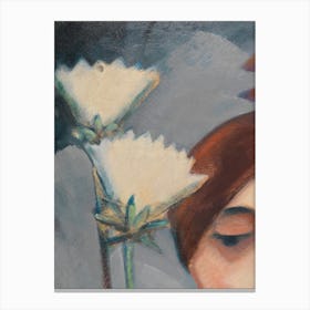 Girl With Flowers Canvas Print