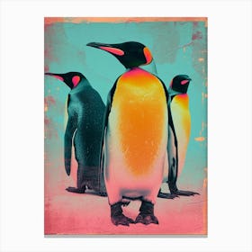 Polaroid Inspired Penguins 3 Canvas Print