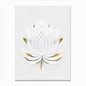White Lotus Retro Minimal 5 Canvas Print