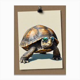 Turtle With Sunglasses Canvas Print