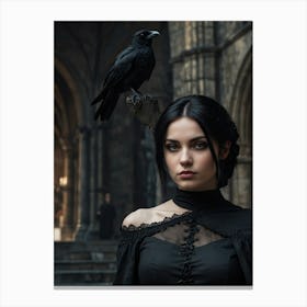 Portrait of a gothic girl Canvas Print