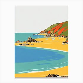 Kynance Cove Cornwall Midcentury Canvas Print