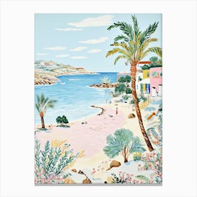 Elafonisi Beach, Crete, Greece, Matisse And Rousseau Style 3 Canvas Print