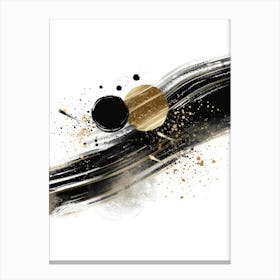 Abstract Black And Gold Painting 27 Canvas Print