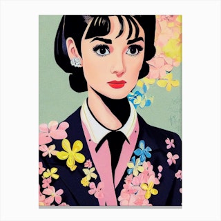 Audrey In Pastel Canvas Print