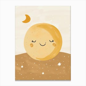 Moon And Stars Canvas Print