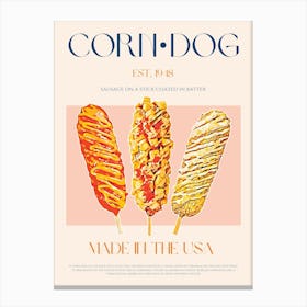 Corn Dog Mid Century Canvas Print