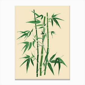 Bamboo Plant Minimalist Illustration 7 Canvas Print