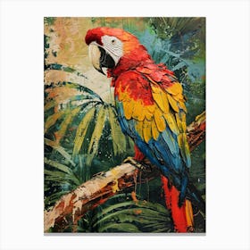 Parrot Brushstrokes 4 Canvas Print