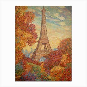 Eiffel Tower Paris France Paul Signac Style 9 Canvas Print
