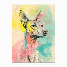 Pastel Xoloitzcuintli Hairless Dog Pastel Line Illustration  1 Canvas Print