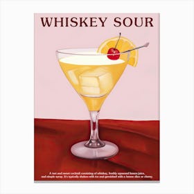 Whiskey Sour Cocktail Kitchen Art Canvas Print