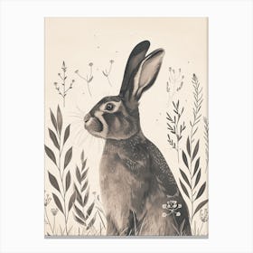 Belgian Hare Blockprint Illustration 7 Canvas Print
