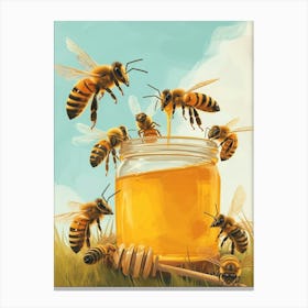 Halictidae Bee Storybook Illustration 12 Canvas Print