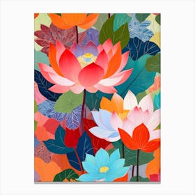 The Enchanted Lotus Garden Canvas Print