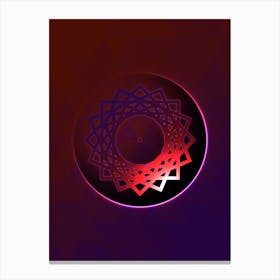 Geometric Neon Glyph on Jewel Tone Triangle Pattern 240 Canvas Print