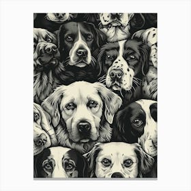 Perfectly Repeatable Artwork With Cute Dog Faces 17 Canvas Print