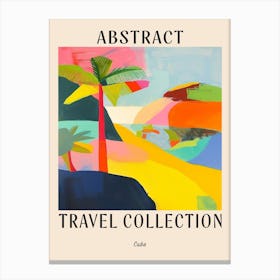Abstract Travel Collection Poster Cuba 1 Canvas Print