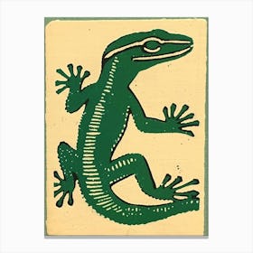 Green Day Gecko Bold Block Canvas Print