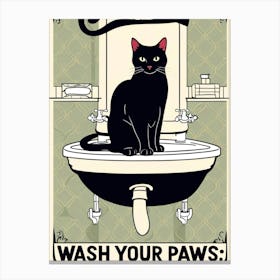 Cat Wash Your Paws Canvas Print