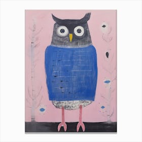 Playful Illustration Of Owl For Kids Room 1 Canvas Print