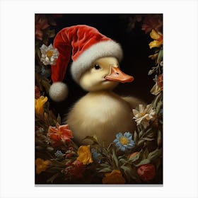 Traditional Christmas Duckling 2 Canvas Print