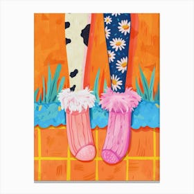 Cows In Socks Canvas Print