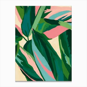 Abstract Gouache Leaves Canvas Print