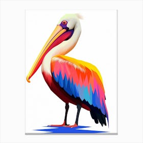 Colourful Geometric Bird Pelican 1 Canvas Print