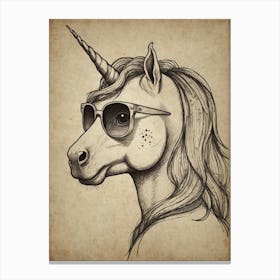 Unicorn In Sunglasses Canvas Print