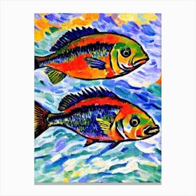 Black Sea Bass Matisse Inspired Canvas Print