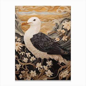 Dark And Moody Botanical Seagull Canvas Print