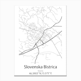 Slovenska Bistrica,Slovenia Minimalist Map Stampe su tela