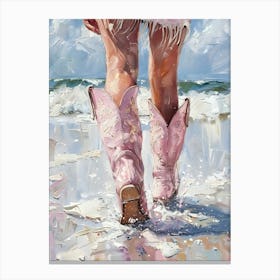 Cowboy Boots On The Beach 1 Canvas Print