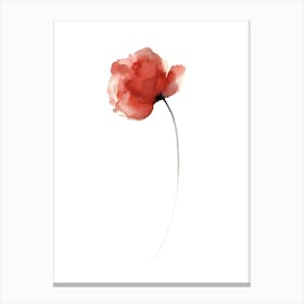 Watercolor Poppy Canvas Print