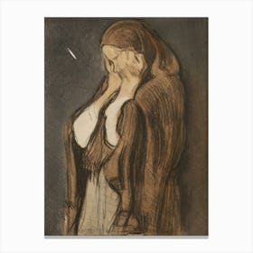 Crying Woman, 1907, By Magnus Enckell Canvas Print