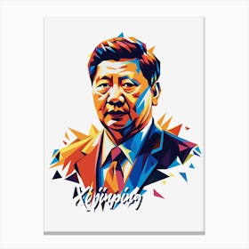 Xi Jinping 01 Portrait WPAP Pop Art Canvas Print