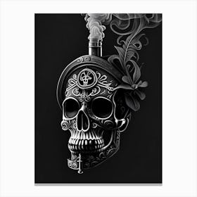 Sugar Skull 1 Day Of The Dead Inspired Skull Stream Punk Canvas Print