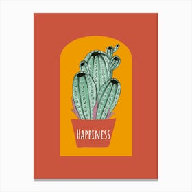 Happiness Cactus Canvas Print