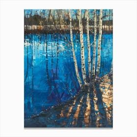 Birch Trees By The Lake 11 Canvas Print