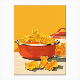 Retro Yellow Gummy Bears Vintage Cookbook Inspired 1 Canvas Print