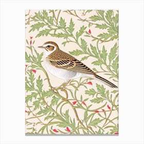 Lark William Morris Style Bird Canvas Print