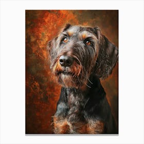 Dachshund Portrait. Generated AI. Art Print 2 Stampe su tela