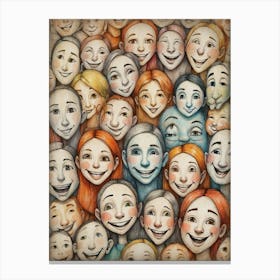 Many Faces Canvas Print