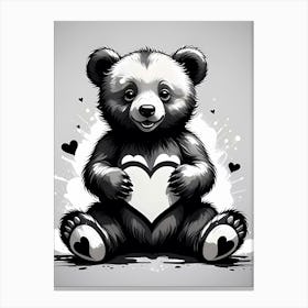 Love Teddy A Bear With A Heart Canvas Print